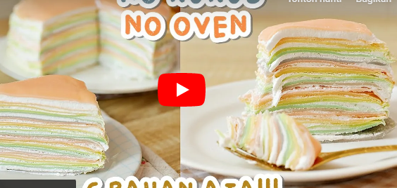 VIRAL!!! CAKE INI DIBUAT TANPA KUKUS TANPA OVEN!! COCOK BUAT PEMULA!! Rainbow Mille Crepes Cake